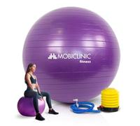 Mobiclinic® fitness, Palla per pilates, Antiscivolo, Antiforatura, 58 cm, Esercizi, Sport, Lavabile, Include la pompa gonfiarla, Py-01, Accessori palestra, Colore viola