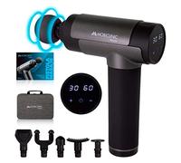 Mobiclinic® fitness, Pistola per massaggio muscolare, Marchio europeo, Con display, Massaggi, 6 testine differenti, Massaggiatore tessuti profondi, 30 livelli di intensità, Grigio