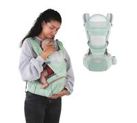 Mobiclinic® kids, Marsupio neonato, 6 in 1, Moley, Ergonomico, Multiposizione, 0-36 mesi, Pieghevole, Tasca con cerniera, Portabiberon, Cotone premium morbido, Per neonati e bambini