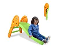 Mobiclinic® kids, Scivolo per bambini, Dino, Pieghevole, Bordi arrotondati, Pioli antiscivolo, Massimo 35 kg, Stabile, Sicuro, Facile da montare, Interno ed esterno, Verde e arancione