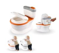 Mobiclinic® kids, Vasino, Toikid, Età 1-3 anni, Con coperchio, Risciacquo acustico, Scomparto per la carta igienica, Funzionamento a batteria, Secchio rimovibile, Sedile impermeabile (arancione)