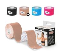 Mobiclinic®, Kinesiotape, Benda Elastica Autoadesiva, 5m x 5cm, Tape Sportivo, Alleviamento del Dolore Muscolare, Bendaggio Kinesiologico, Diverse Zone, Nastro, Face Taping Viso, Beige