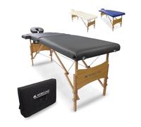 Mobiclinic®, Lettino Massaggi, Light, Marchio Europeo, Massaggio Flessibile per Fisioterapia, Pieghevole, Appoggiatesta, Portatile, Legno, 186x60 cm, Color nero
