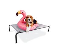 Mobiclinic®, Lettino Rialzato per Cani, Rinfrescante, XL, Isolante, 122x71x21 cm, Max. 60 kg, Resistente, Interno ed esterno, Portatile, Facile da pulire, Montaggio senza attrezzi, Grigio, Cleo