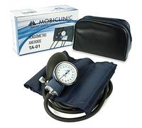Mobiclinic, Misuratore di pressione da braccio, Con custodia, Macchinetta aneroide, Misura sanguigna, Marchio europeo, Sfigmomanometro, Pompa in gomma, Facile usare, Blu
