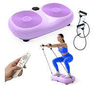 Mobiclinic®, Pedana Vibrante, 99 Livelli di velocità, Elastici Inclusi, 9 Programmi Automatici, 200 W, Fino a 150 kg, Display Digitale e Telecomando, Karol (Lilla)