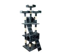 Mobiclinic® pets, Albero tiragraffi per gatti, Modello tom, Marca europea grande, Arrampicarsi, 4 altezze, Con piani e rifugi, Anti-stress, Corda di sisal, Colore grigio