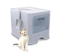 Mobiclinic® pets, Lettiera per gatti coperta, Cassetto estraibile, Include palett, Catbox, Doppia entrata frontale e superiore con coperchio, Griglia, Struttura smontabile