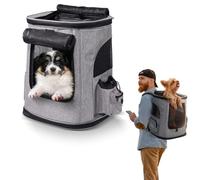 Mobiclinic® pets, Zaino per animali domestici, Thor, Pieghevole, Finestra a rete, Tasche accessori, Accesso multiplo, Doppia maniglia, 30x25x40 cm, Trasportino cani e gatti