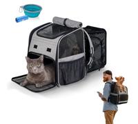 Mobiclinic® pets, Zaino per animali domestici, Tula, Pieghevole, Ventilazione, Tasche, Include mangiatoia e sacchetti, Accesso multiplo, 37x29x37, 5 cm, Trasportino cani gatti