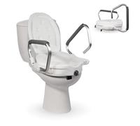 Mobiclinic®, Rialzo wc per anziani, 17cm, Con braccioli pieghevoli imbottiti, Coperchio, Adattabile a ovali, Ergonomico, Leggero, Sicuro, Marchio spagnolo, Modello guadiana