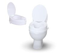 Mobiclinic®, Rialzo wc per anziani, 10 cm, Titán, Marchio europeo, Alza water, Con coperchio, Mobilità ridotta, Sistema di fissaggio laterale, Ausili, Bianco