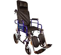Mobiclinic, Sedia a rotelle, Esfinge, Marchio europeo, Pieghevole, Marcatura ce, Ortopedica, Freno sulle maniglie, Schienale e poggiapiedi reclinabili, Seduta 43 cm, Leggerissima, Colore nero