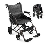 Mobiclinic®, Sedia a Rotelle Pieghevole, da Transito, Schienale e Poggiapiedi Pieghevoli, Doppio Sistema Frenante, Braccioli Imbottiti, Acciaio, Leggera e Compatta, Kefren