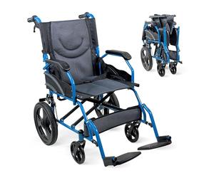 Mobiclinic®, Sedia a Rotelle Pieghevole Leggera, da Transito, Seduta 46 cm | Schienale Pieghevole, Poggiapiedi Pieghevoli, Doppio Sistema Frenante, Acciaio Rinforzato, Fino a 100 kg, Compatta, Faraón