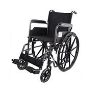 Mobiclinic, Sedia a rotelle pieghevole, S220, Marchio europeo, Resistente, Seduta 46cm, Poggiapiedi e braccioli pieghevoli, Leva del freno, Ruote sgancio rapido premendo un pulsante, Nero