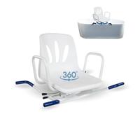 Mobiclinic, Sedia girevole per vasca da bagno anziani, Lago, Braccioli, Schienale, Sedile, Rotazione di 360º, Anatomica, Marca europea, Resistente all'acqua, Disabili