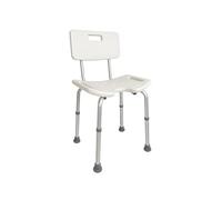 Mobiclinic, Sedia per doccia, Marisma, Marchio europeo, Con schienale, Marcatura CE, Ausili per disabili e/o anziani, Pieghevole e regolabile, Piedini antiscivolo, Alluminio