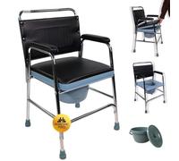 Mobiclinic, Sedia wc per anziani, Velero, Marchio europeo, Marchiato ce, Comoda disabili, Altezza regolabile, Schienale e seduta imbottiti, Punte antiscivolo, Acciaio, Colore grigio