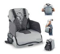 Mobiclinic® kids, Seggiolino portatile bambini, Seggiolone da viaggio, Monkey, 6 a 36 mesi, Fino 15kg, Pieghevole, Imbracatura regolabile 5 punti, Con portaoggetti, Grigio