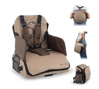Mobiclinic® kids, Seggiolino portatile bambini, Seggiolone da viaggio, Monkey, 6 a 36 mesi, Fino 15kg, Pieghevole, Imbracatura regolabile 5 punti, Con portaoggetti, Beige
