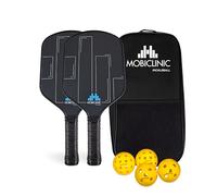 Mobiclinic®, Set da Pickleball, 2 Racchette in Fibra di Vetro, 4 Palline per Interni ed Esterni, Borsa per il Trasporto, Impugnatura Ergonomica, Anima in Polipropilene a Nido D'ape, Mobiall, Grip