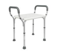 Mobiclinic®, Sgabello Doccia, Altezza Regolabile, Acueducto, Sgabello da Bagno, Puntali Antiscivolo, con Braccioli, MAX. 100 kg, Alluminio, Bianco