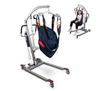 Mobiclinic, Sollevatore elettrico, Fortuna, Marchio europeo, Supporta 180 kg, Imbracatura di trasferimento inclusa, Anziani, Acciaio, Pieghevole, Facile da usare