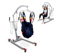 Mobiclinic®, Sollevatore Elettrico per Anziani, Fino a 180kg, Include Imbracatura di Trasferimento, Larghezza Regolabile, Utilizzo durante la Ricarica, Ruote con Freno, Sicuro, Acciaio, Fortuna Basic