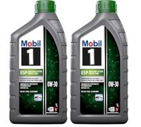 Mobil 1 ESP 0W-30 1L, Olio Motore (Confezione da 2)