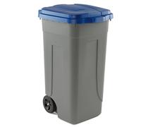 Mobil Plastic - 100-GRC-BLB - Bidone mobile - con chiusura a clip - 49x54x85 cm - 100 L - grigio-blu - Mobil Plastic - 86731 - Conf. da 1 Pz. - 100-GRC-BLB
