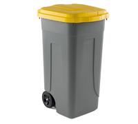Mobil Plastic - 100-GRC-GIA - Bidone mobile - con chiusura a clip - 49x54x85 cm - 100 L - grigio-giallo - Mobil Plastic - 86729 - Conf. da 1 Pz. - 100-GRC-GIA