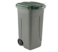 Mobil Plastic - 100-GRC-VES - Bidone mobile - con chiusura a clip - 49x54x85 cm - 100 L - grigio-verde - Mobil Plastic - 86730 - Conf. da 1 Pz. - 100-GRC-VES
