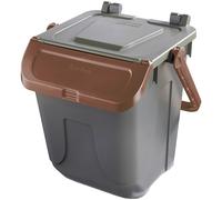 Mobil Plastic - 11-25GRB-BRB - Contenitore portarifiuti Ecology - con sportello e maniglione - 25 L - grigio-bruno - Mobil Plastic - 97436 - Conf. da 1 Pz. - 11-25GRB-BRB