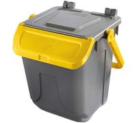 Mobil Plastic - 11-25GRB-GIA - Contenitore portarifiuti Ecology - con sportello e maniglione - 25 L - grigio-giallo - Mobil Plastic - 97437 - Conf. da 1 Pz. - 11-25GRB-GIA