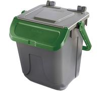 Mobil Plastic - 11-25GRB-VES - Contenitore portarifiuti Ecology - con sportello e maniglione - 25 L - grigio-verde - Mobil Plastic - 97438 - Conf. da 1 Pz. - 11-25GRB-VES