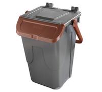 Mobil Plastic - 11-35GRB-BRB - Contenitore portarifiuti Ecology - con sportello e maniglione - 35 L - grigio-bruno - Mobil Plastic - 97440 - Conf. da 1 Pz. - 11-35GRB-BRB