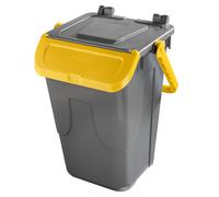 Mobil Plastic - 11-35GRB-GIA - Contenitore portarifiuti Ecology - con sportello e maniglione - 35 L - grigio-giallo - Mobil Plastic - 97441 - Conf. da 1 Pz. - 11-35GRB-GIA
