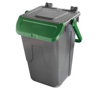 Mobil Plastic - 11-35GRB-VES - Contenitore portarifiuti Ecology - con sportello e maniglione - 35 L - grigio-verde - Mobil Plastic - 97442 - Conf. da 1 Pz. - 11-35GRB-VES