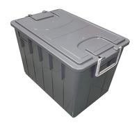 Mobil Plastic Cassa multiuso 60 litri con coperchio impilabile e sovrapponibile - colore grigio