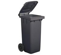 Mobil Plastic - Bidone Raccolta Differenziata 120 Litri con Coperchio e Ruote per Uso Esterno | Colore Grigio | Plastica Resistente | Certificato UNI EN 840