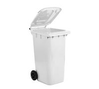 Mobil Plastic - Bidone Raccolta Differenziata 240 Litri con Coperchio e Ruote per Esterni | Colore Bianco | Plastica Resistente | Certificato UNI EN 840