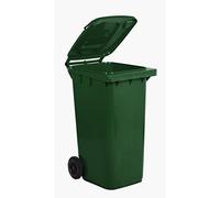 Mobil Plastic - Bidone Raccolta Differenziata 240 Litri con Coperchio e Ruote per Esterni | Colore Verde Scuro | Plastica Resistente | Certificato UNI EN 840