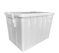 Mobil Plastic - Cassa Alimentare 60 Litri con Coperchio - Food Box, Plastica per Alimenti, Impilabile, Colore Bianco