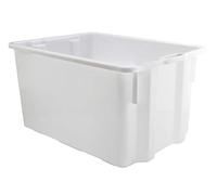 Mobil Plastic Cassa Chiusa in plastica per Alimenti sovrapponibile e impilabile capienza 65 Litri con Manici - Colore Bianco