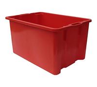 Mobil Plastic Cassa in plastica per alimenti sovrapponibile e impilabile capienza 65 litri con manici - colore Arancio