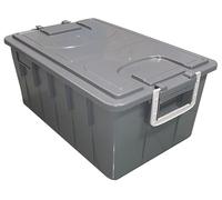 MobilPlastic - 143-40-GRI - Cassa multiuso - con coperchio e manici - 58 x 38 x 26 cm - 40 L - PP - grigio scuro-grigio chiaro - Mobil Plastic - 101104 - Conf. da 1 Pz. - 143-40-GRI