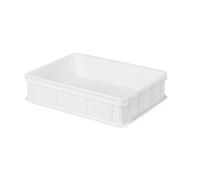 Mobil Plastic Cassetta per Panetti Pizza, Plastica Bianca, 30x40x10 cm, Impilabile, Uso Alimentare senza scalino interno,sovrapponibile a norma HACCP a prova di shock termico (1)