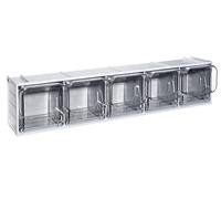 Mobil Plastic - Cassettiera modulare Crystal Box CB50/2S con 5 cassetti basculanti - Grigio chiaro