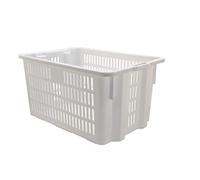 Mobil Plastic cesta per pane - cassa traforata in plastica per alimenti sovrapponibile e impilabile 65 litri con manici - colore bianco neutro